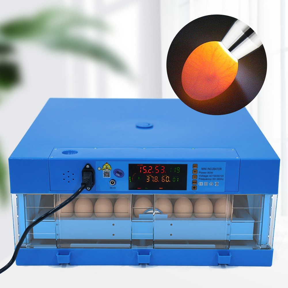 64 Eggs Incubator Temperature Control Automatic Digital Chicken Egg Hatcher New