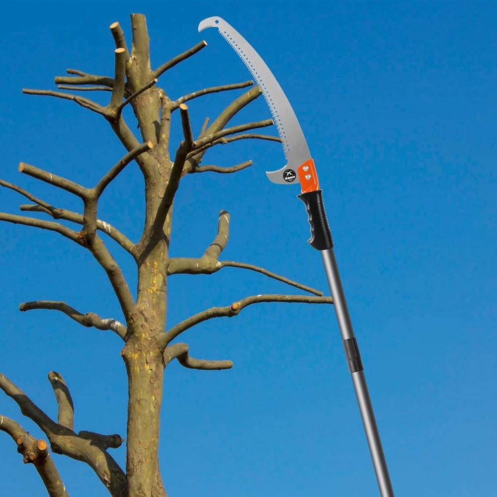 Ergonomic 14 FT Pole Saw for Tree Trimming - Lightweight & Rust-Resistant