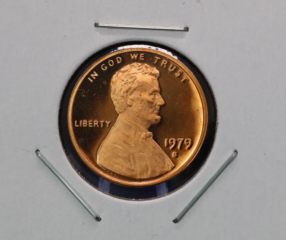 1979-S Type 2 Uncirculated Proof Lincoln Memorial cent. Impaired.