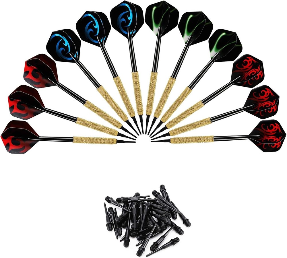 Enjoyable 12 Pcs Soft Tip Darts for Electronic Dartboards + 36 Replacement Tips