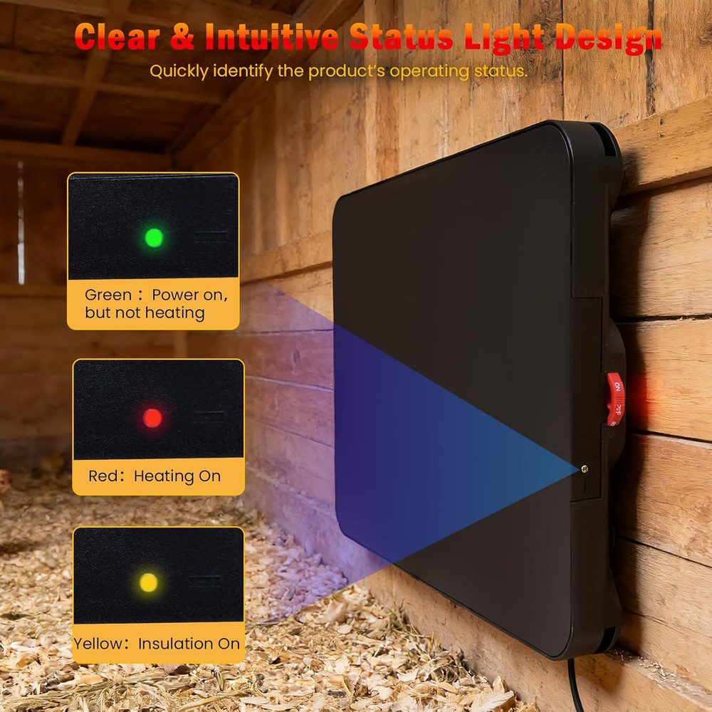 Smart Chicken Brooder Heater - 16''x12'' Brooder Plate for Chicks, 200W Chick He