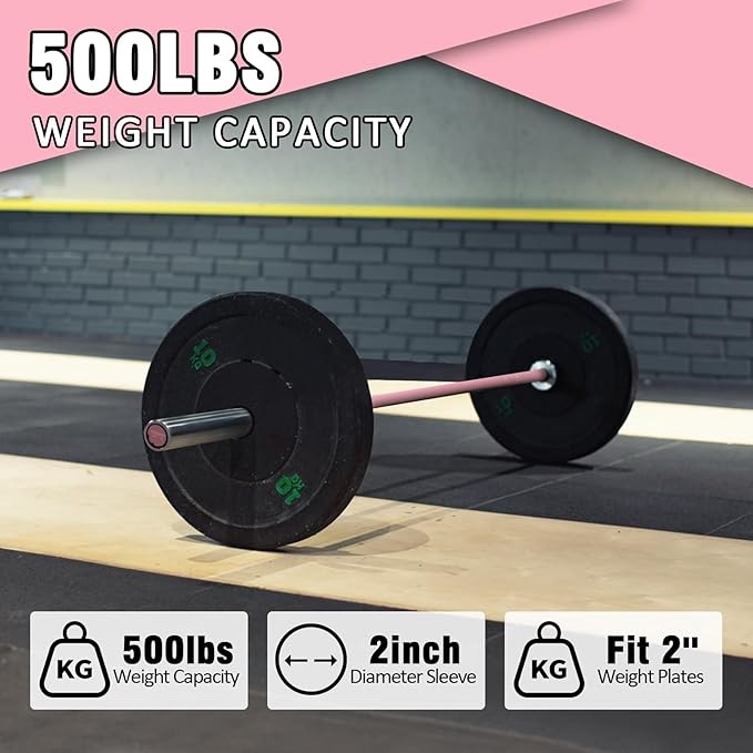 Olympic Barbell Weight Bar 7ft Strength Training Gym Use