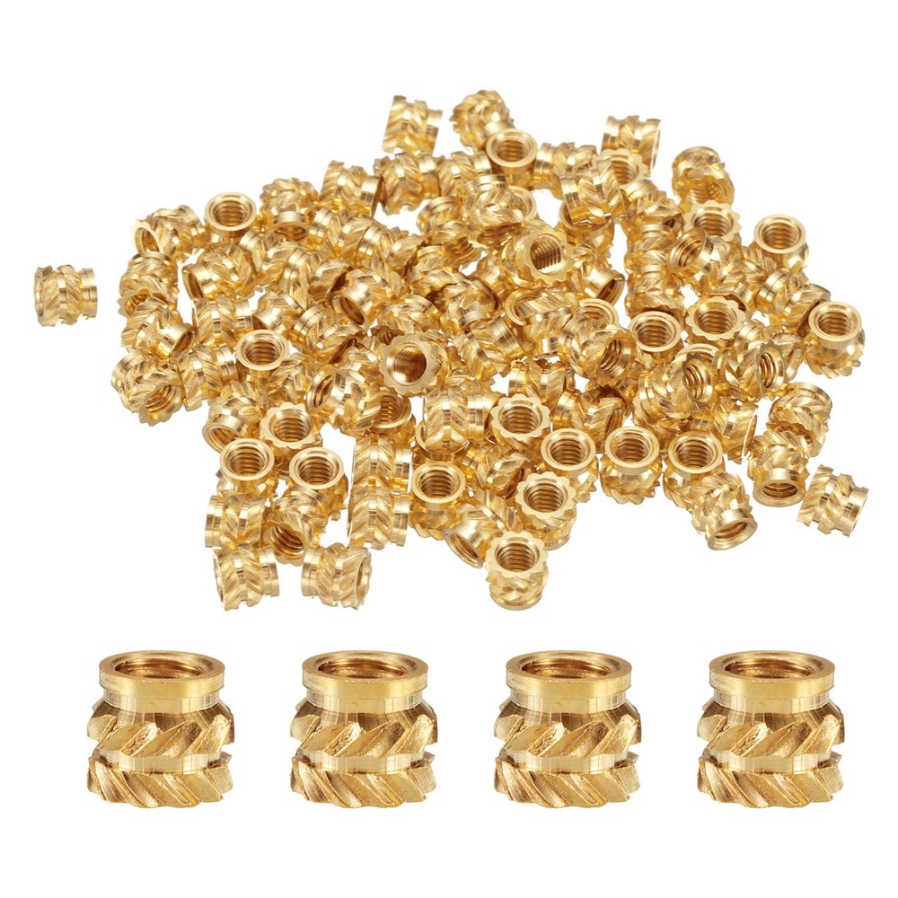 50pcs M2.5 Threaded Inserts Brass Heat Set Insert M2.5x3.5mm, OD 4mm