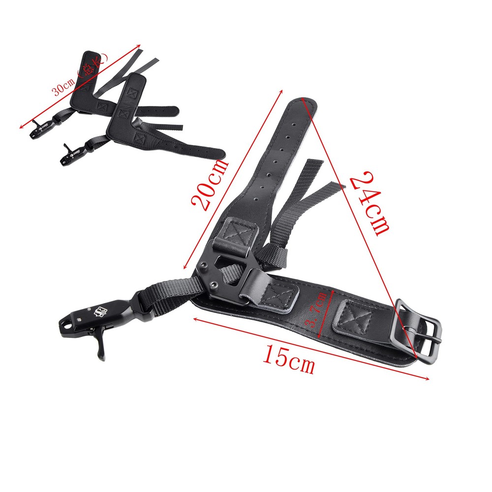 Archery Compound Bow Release Aids Trigger 360° Adjustable Wristband Release A...