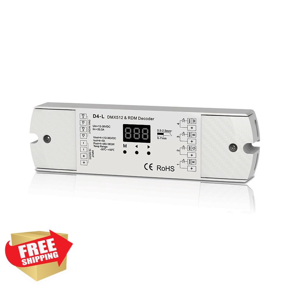 4CH 5A/CH DMX512 RDM Decoder RGBW Controller
