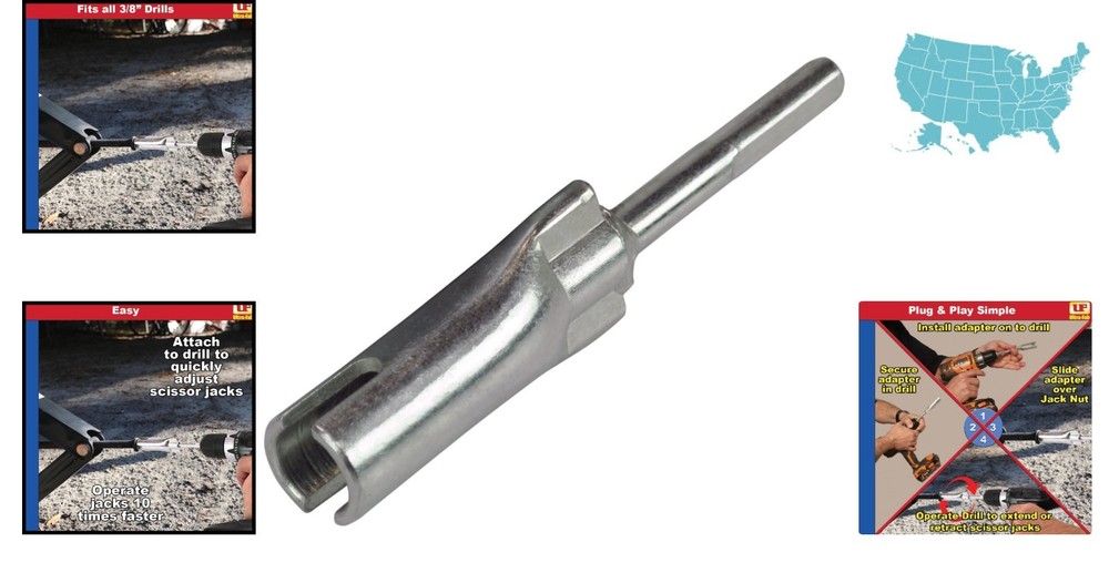 Drill Attachment for Quick RV Scissor Jack Operation - Non-Slip Design