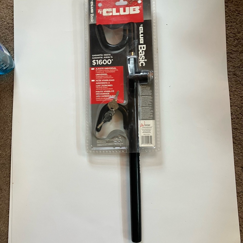 The Club 1234 Basic Steering Wheel Lock High Security Black Anti Theft Device