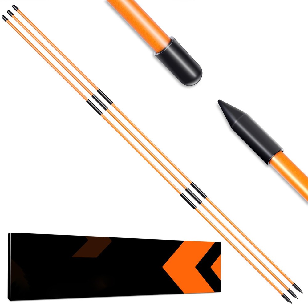 Premium Golf Alignment Sticks 3 Pack, 40" Putting Trainer, orange