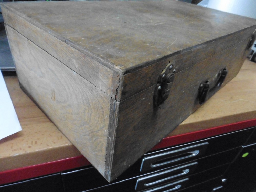 Vintage wood tool crafts storage box