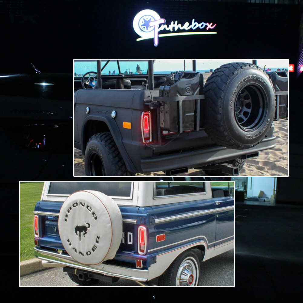 Pair (2) 1967-1972 Ford Truck 1967-1977 Bronco Red Tail Lights Taillamps LH+RH