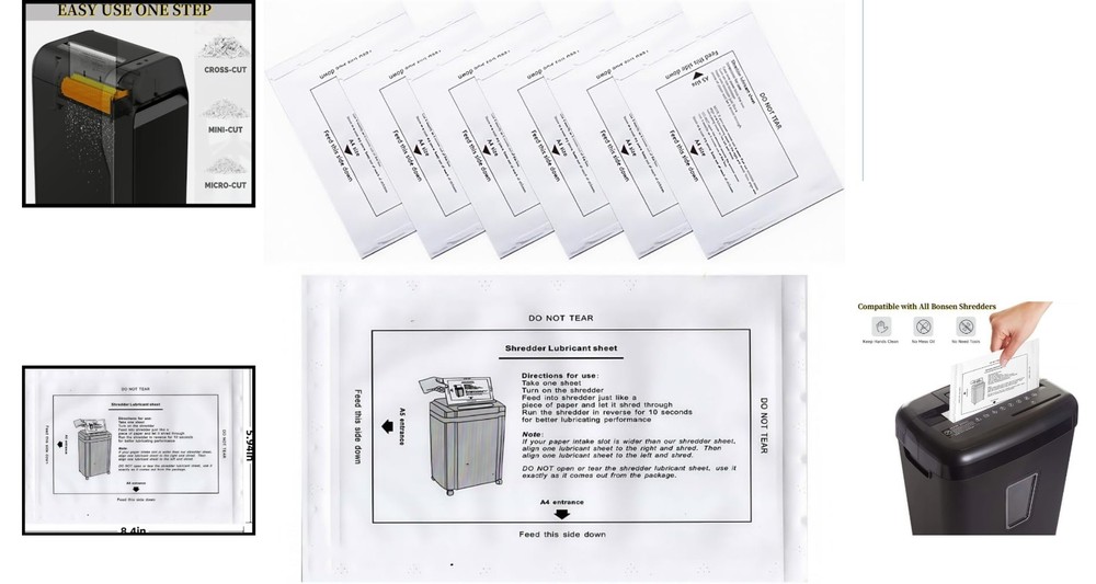 Convenient Shredder Lubricant Sheets - No Mess, Eco-Friendly Solution, 6 Pack