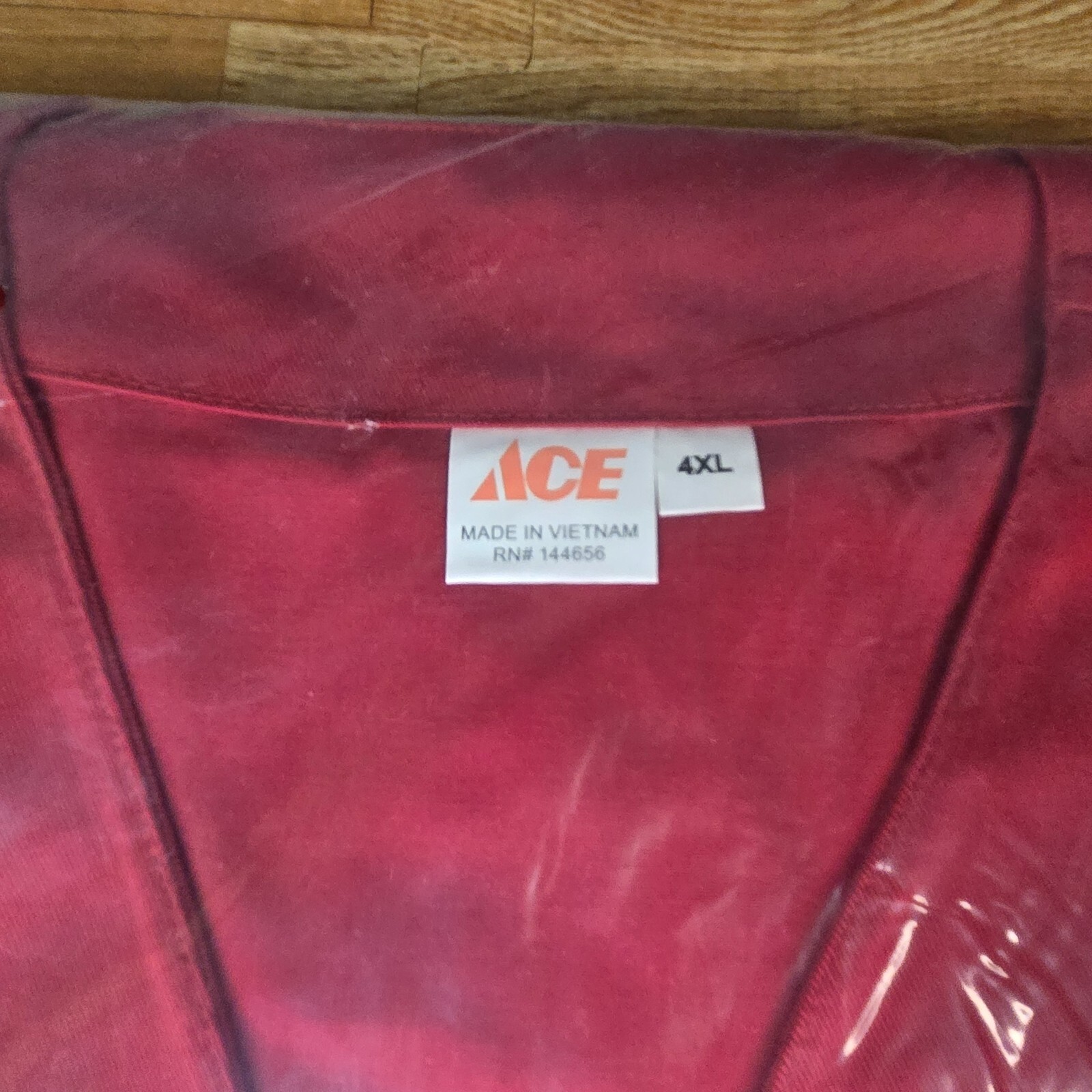 New Ace Hardware Employee Work Vest Uniform Twill Red Size 4XL XXXXL Blank back