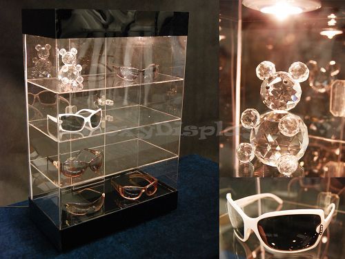 Acrylic Display Tower Case Small Items Display Show Case #JW-AD-F6804BK