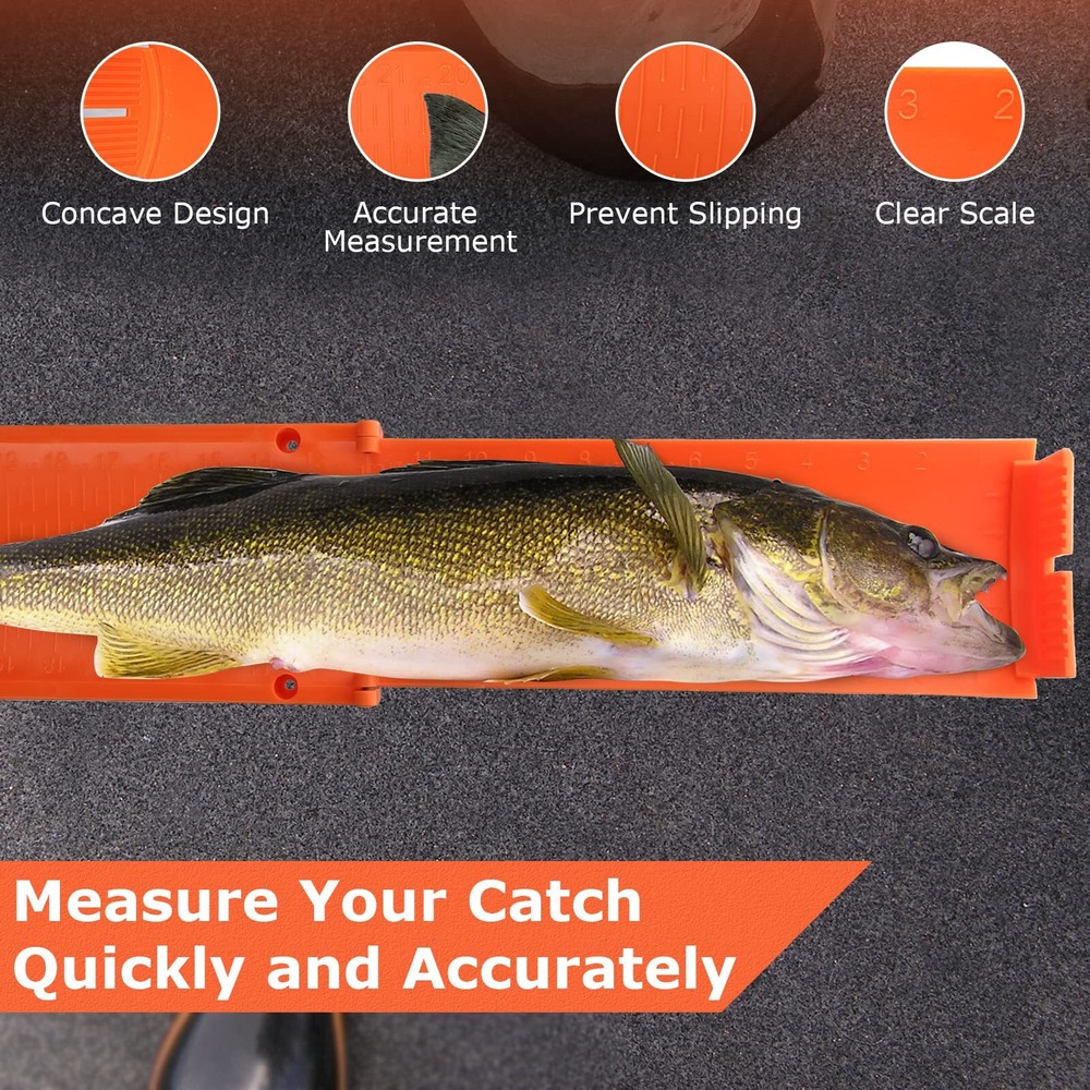 Fish Measuring Board Foldable Compact Folding Fish Ruler for Boat Unfolded 36...