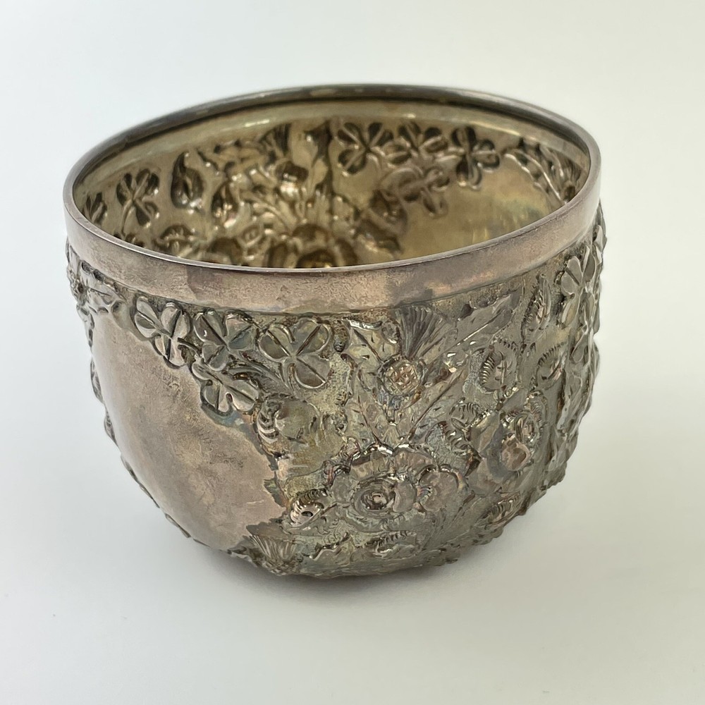 Antique Solid Silver Rose Clover Thistle Jug & Bowl Goldsmiths & Silversmiths