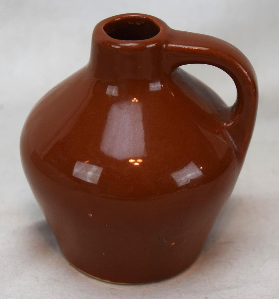 Small Brown Glazed Pottery Jug Marked 7013 On Bottom MINT