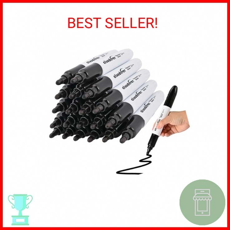 cloudriver Jumbo Size Permanent Markers, Black, 20 Pack, Large Permanent Markers