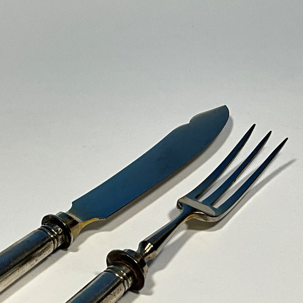 Antique German .800 Silver Appetizer /Seafood Fork & Knife ca. 1890