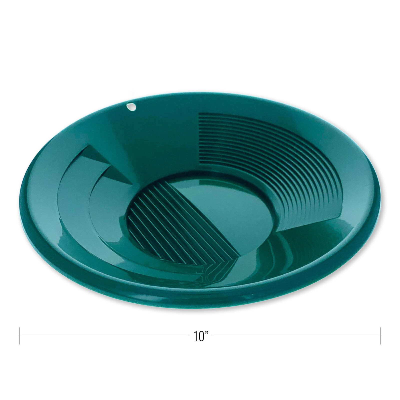 ASR Outdoor 10 inch Gold Pan with Triple Riffles for Gold Prospecting, Green