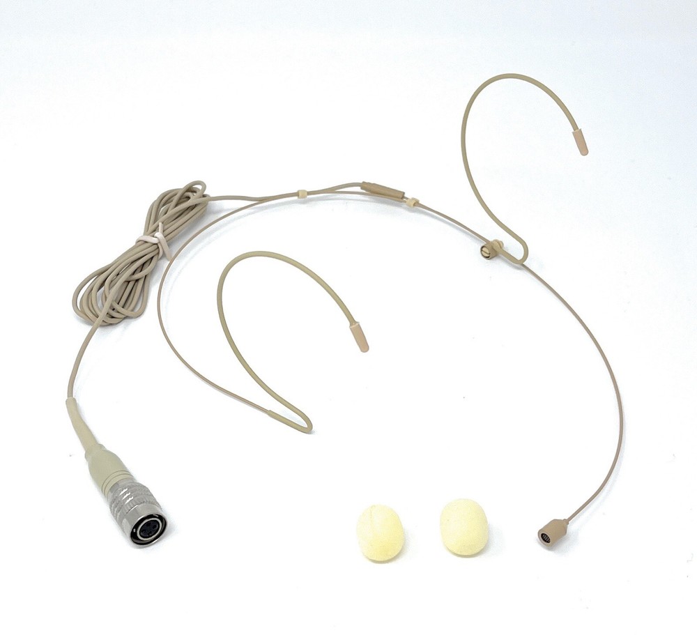 Double Earhook Headset Microphone w/ 4 pin mini XLR for Audio Technica Wireless
