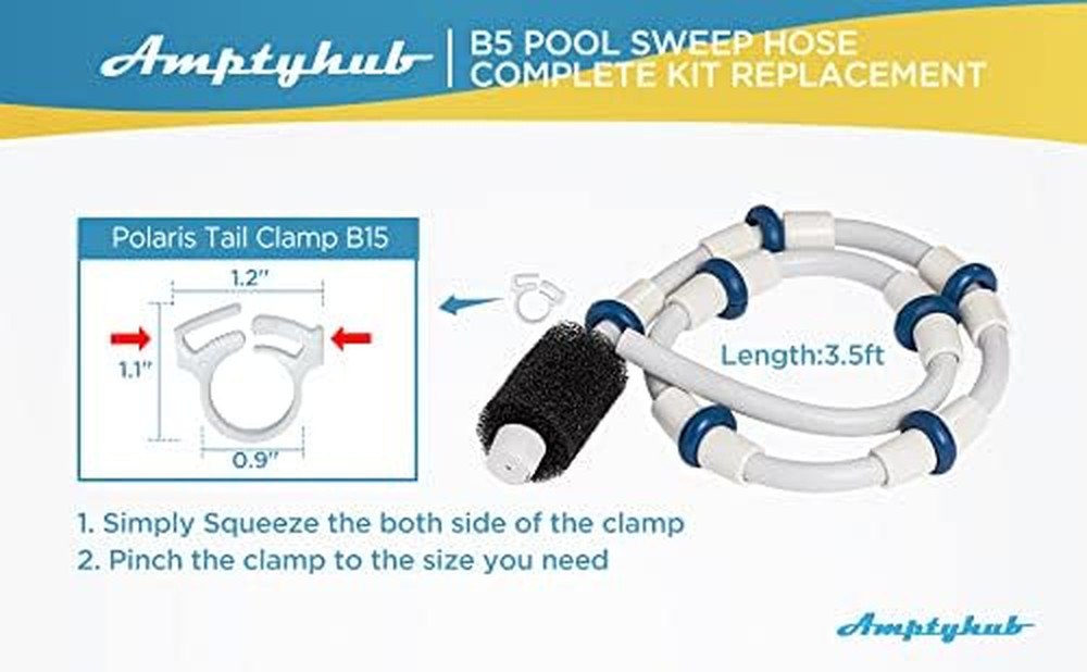 Automatic Pool Cleaner Sweep Hose Complete B5 Replacement Fits for Zodiac Polari