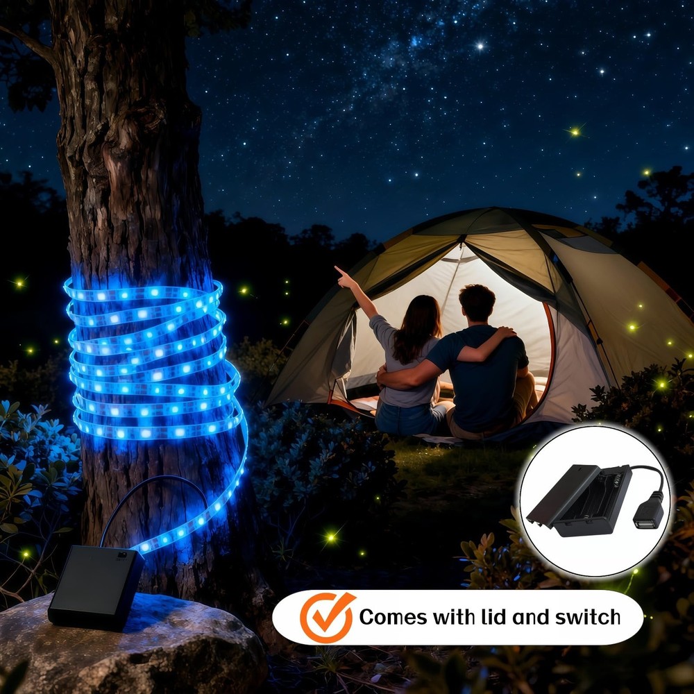 RyanDesign 2-Pack 3 AA Battery Holder with USB Cable & On/Off Switch - Black