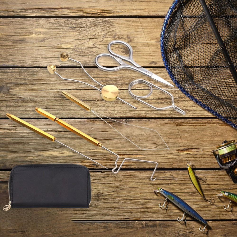 6Pcs Fly Tying Tools Kit Threader Fishing Lures Making Multipurpose Easy to Use