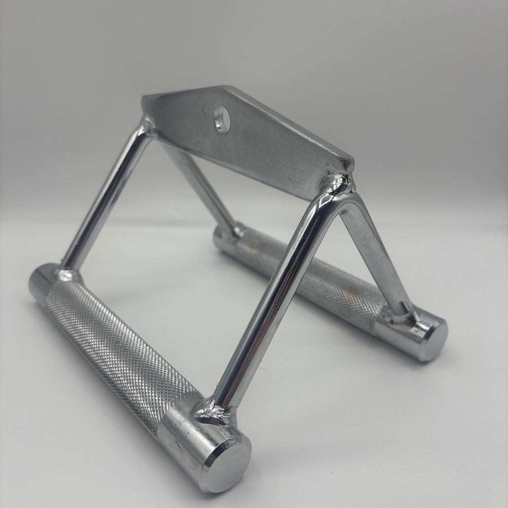 Seated Row Double-D Grip Cable Attachment Knurled Chrome