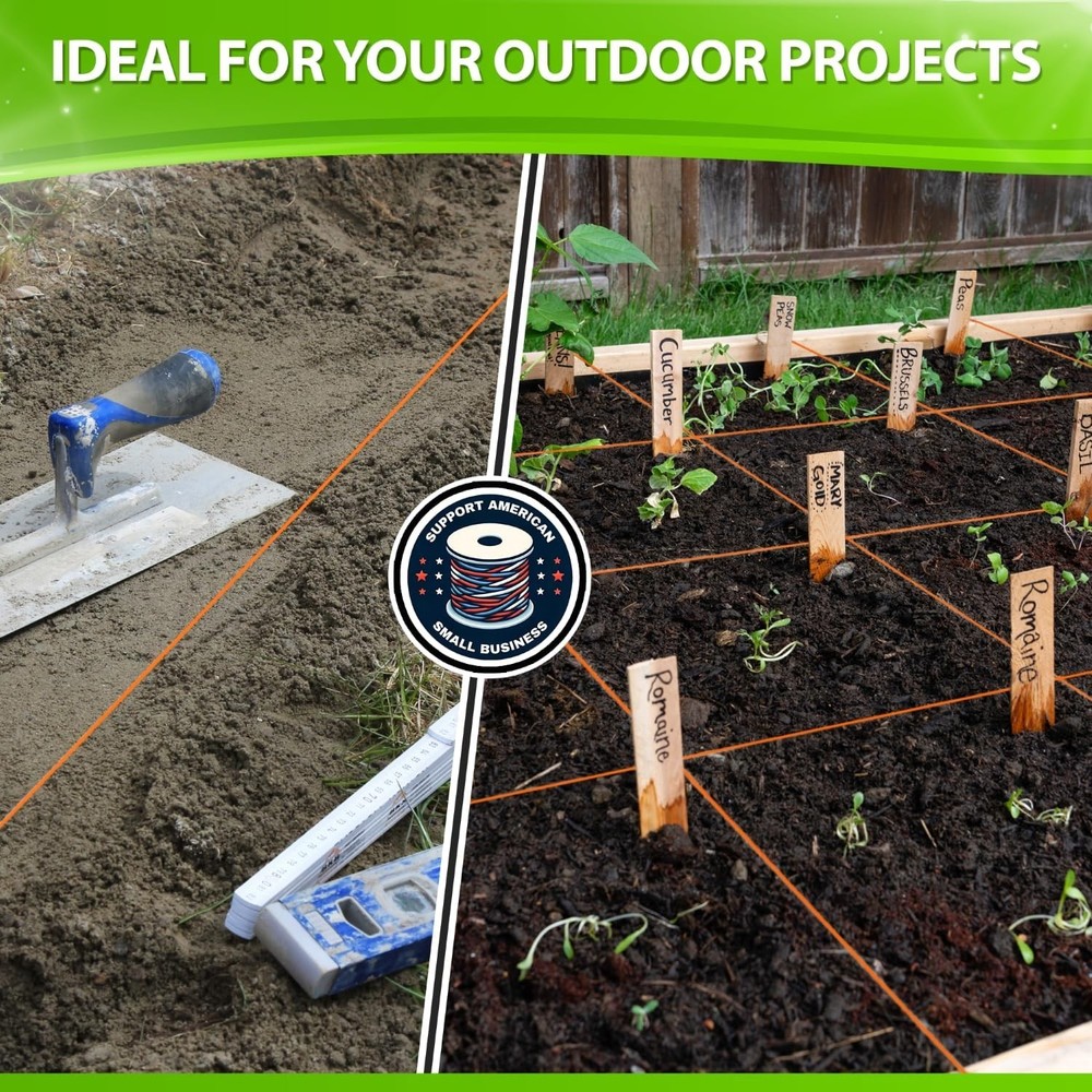 Orange Mason Line String Line - Braided Nylon String - 250 Ft Length - Nylon ...