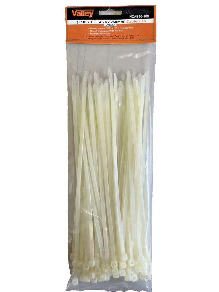 100Pc 3/16''x10'' Cable Ties White