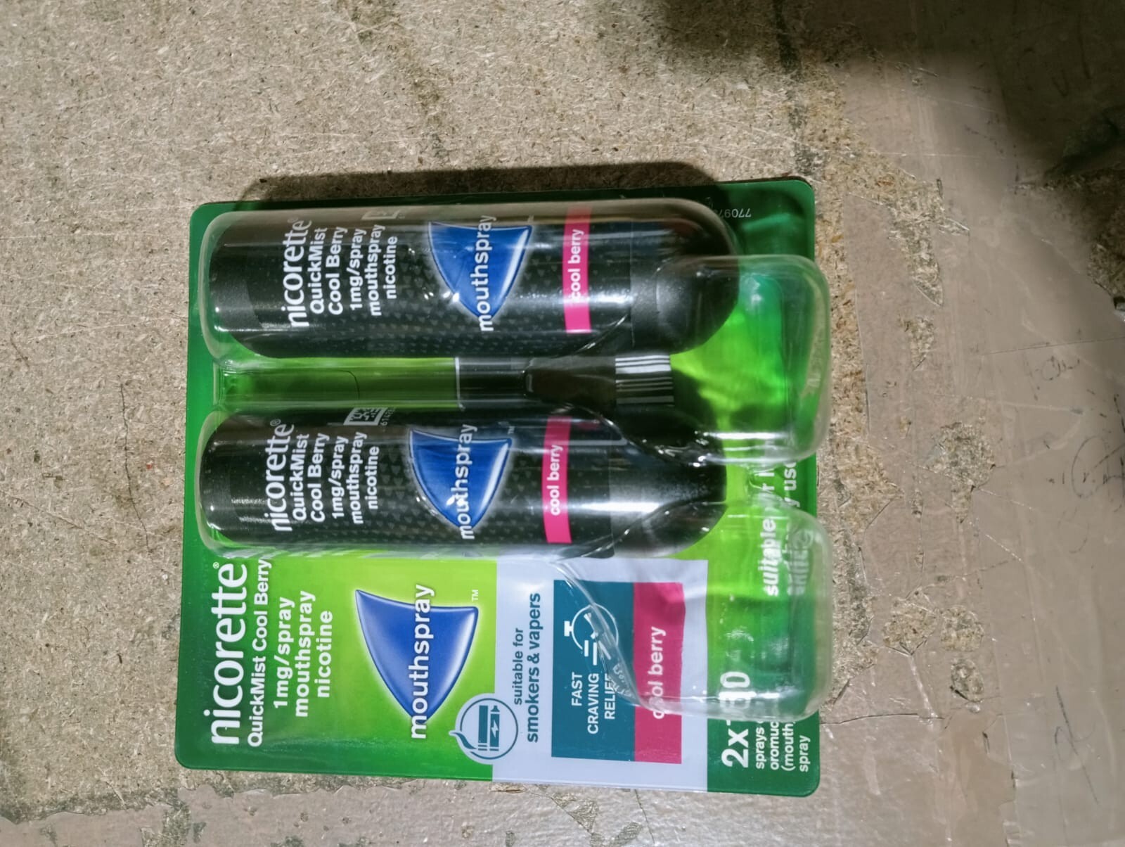6X Nicorette Mouthspray Quickmist Berry 1mg 13.2ml X 2ct-PACK 6-FREE SHIP