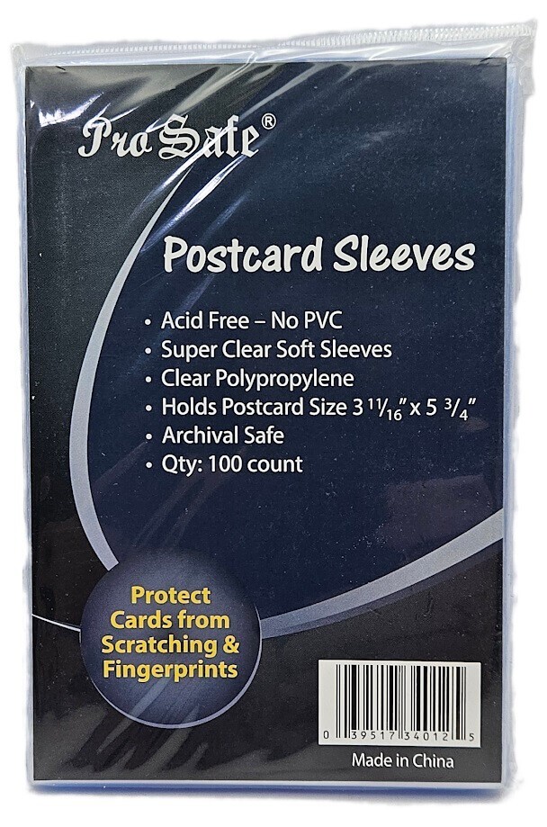 (300 Count) Pro-Safe Standard Size Postcard Sleeves - 2 Mil Poly Archival Safe