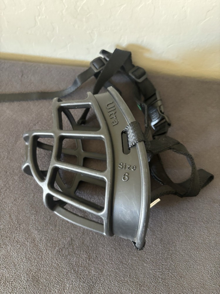 BASKERVILLE Heavy Duty Black Adjustable Dog Training Muzzle Size 6