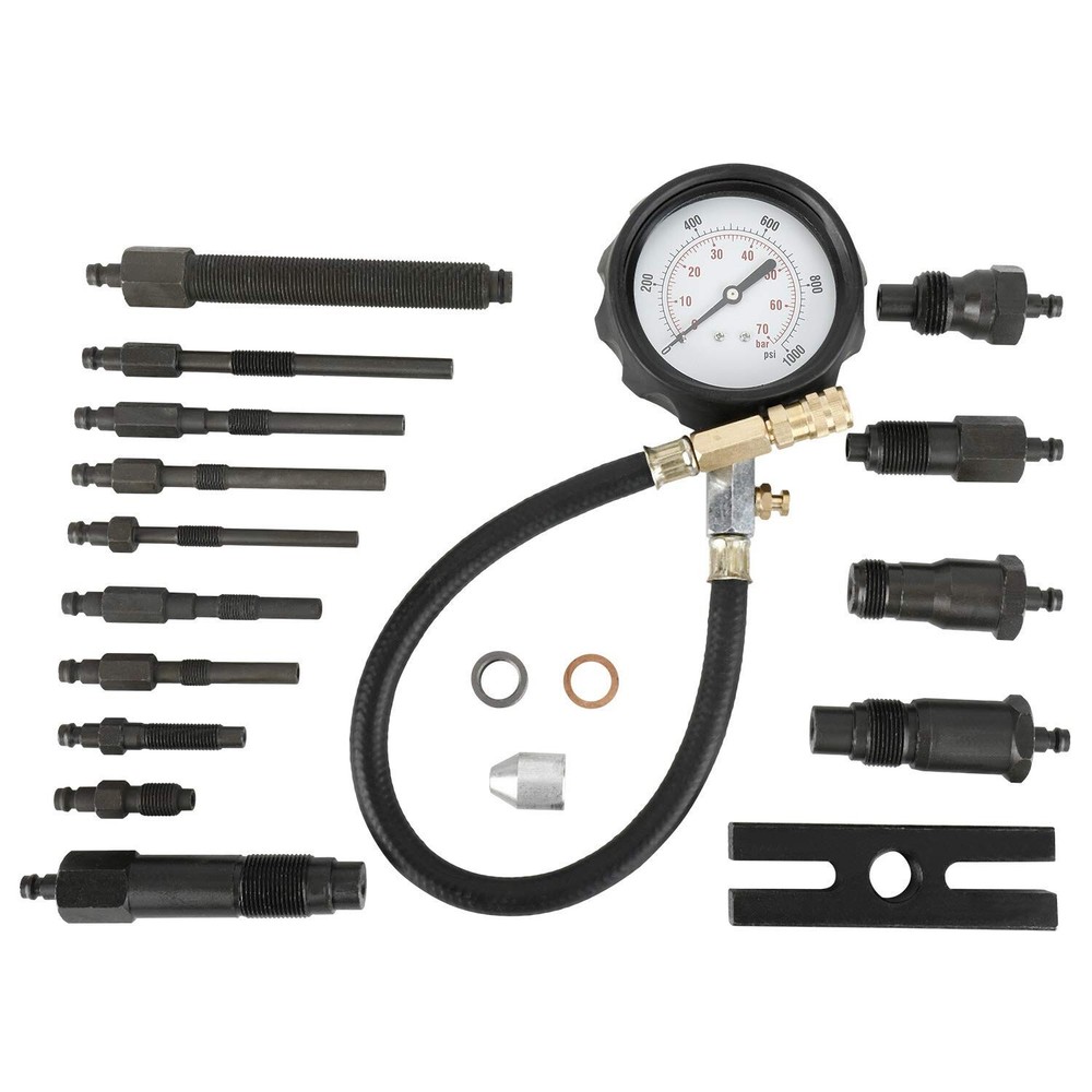 18 Pcs Diesel Engine Cylinder Compression Tester Pressure Test Tool Kit