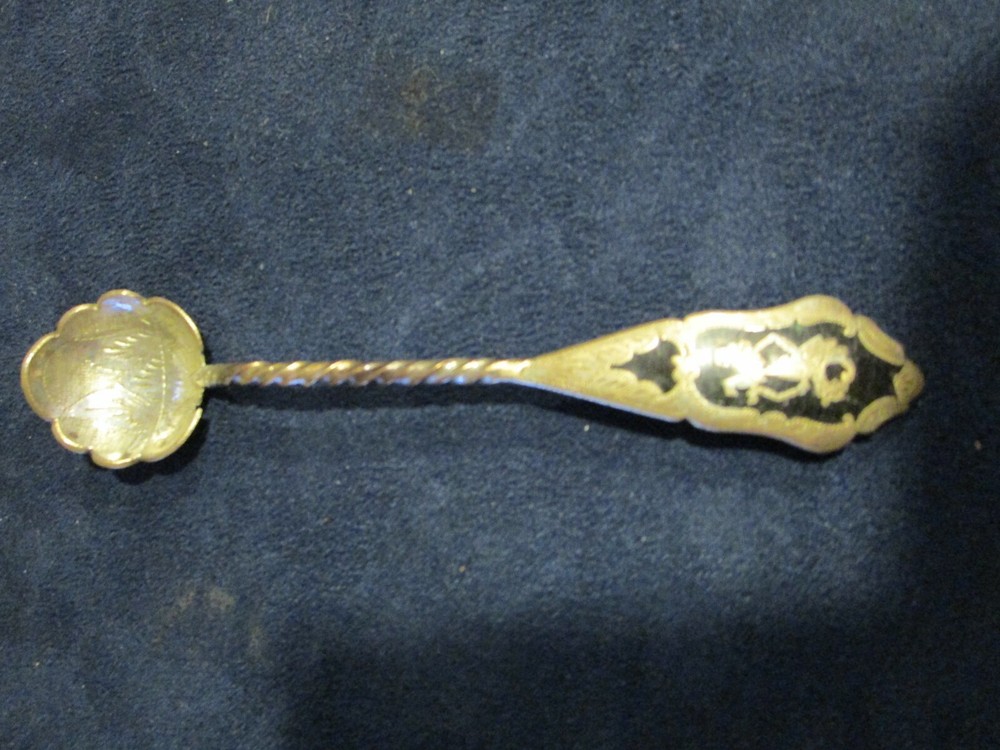 800 Silver Small Spoon, Asian/Indian Figural on Handle