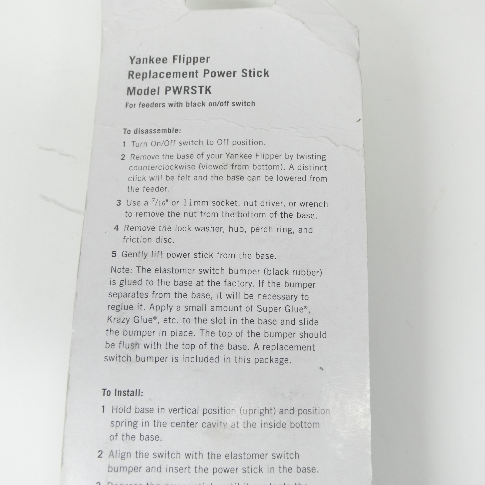 Droll Yankee Flipper Birdfeeder Power Stick Rechargeable Battery PWRSTK