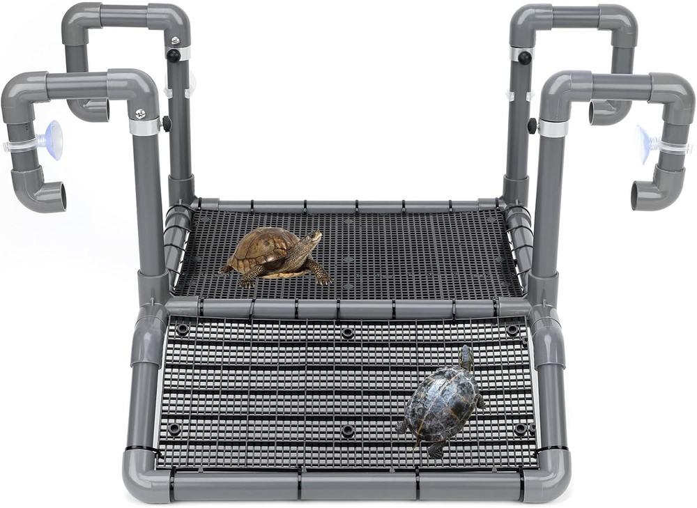 Extra Large Hanging Turtle Basking Platform, 19″ Wider Turtle Dock with Ramp,...