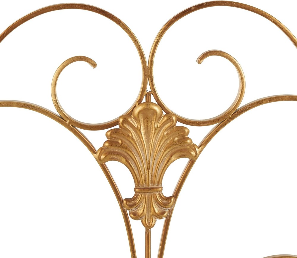 Gold Metal Fireplace Screen 3 Panel