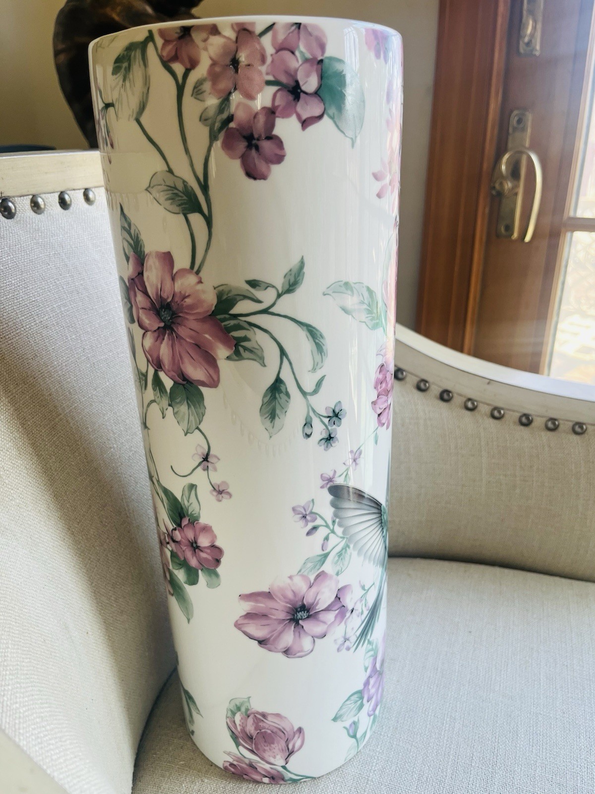 Beautiful Colorful Flower Bird Umbrella Stand Holder Floral /Vase NICE