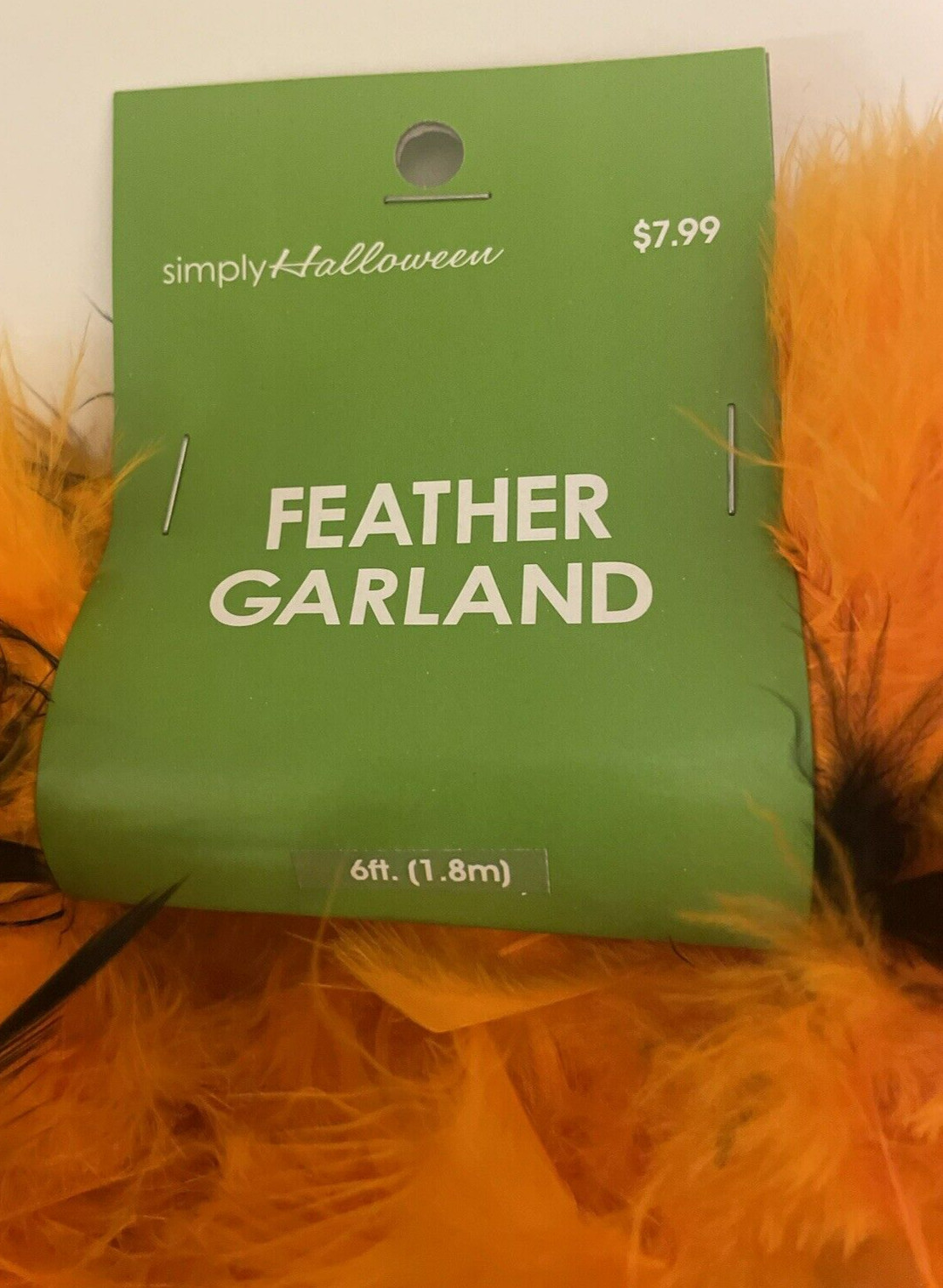 Feather Garland Boa 6ft Orange Black Halloween Costume Dance Party New MSRP$7.99