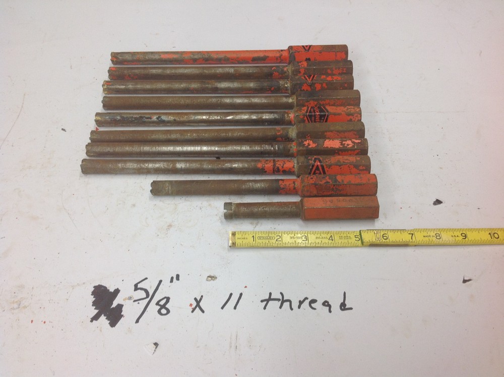 (10) Orange  5/8"  x 11 Thread Concrete Masonry Core Drill Bit USED