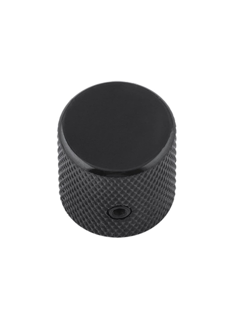 Rubatone Metal Guitar Knobs Flat Top Control with Black Knurled