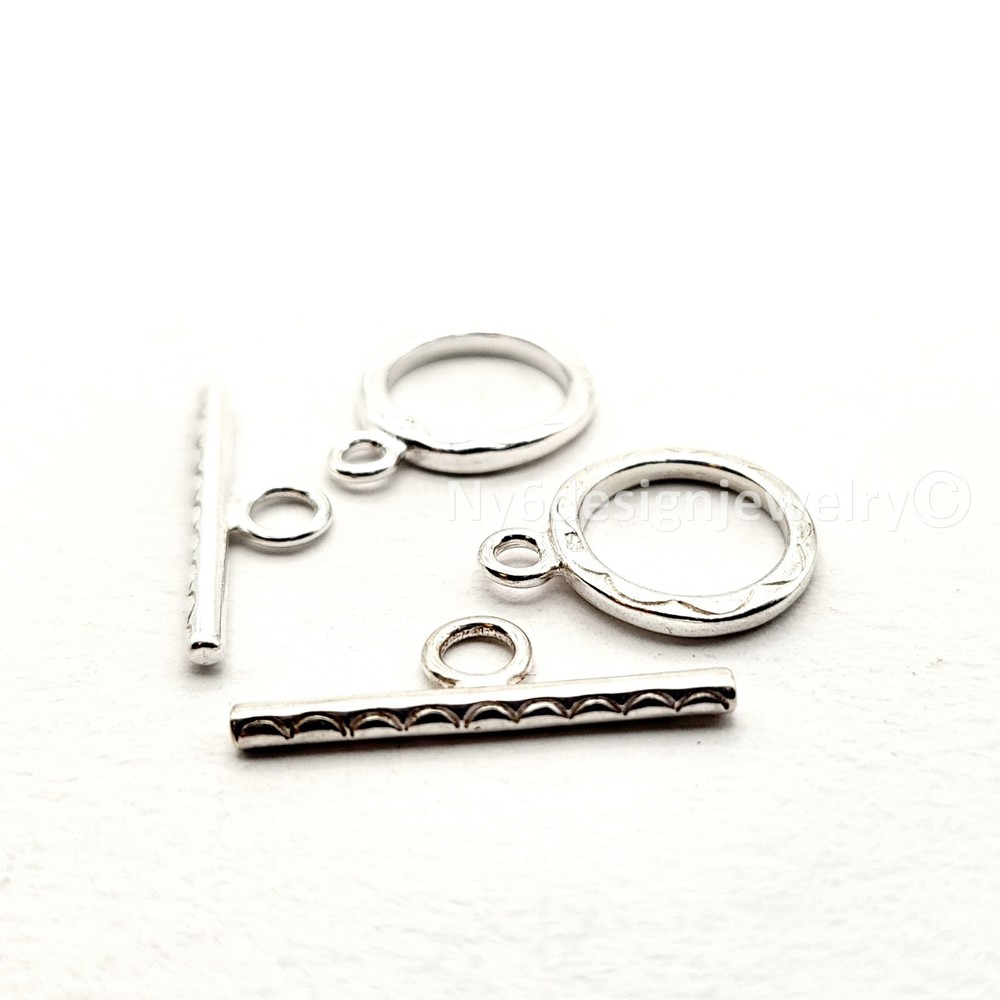 Sterling Silver Toggle Clasp – 13mm Ring with 21mm Bar Silver Jewelry Finding