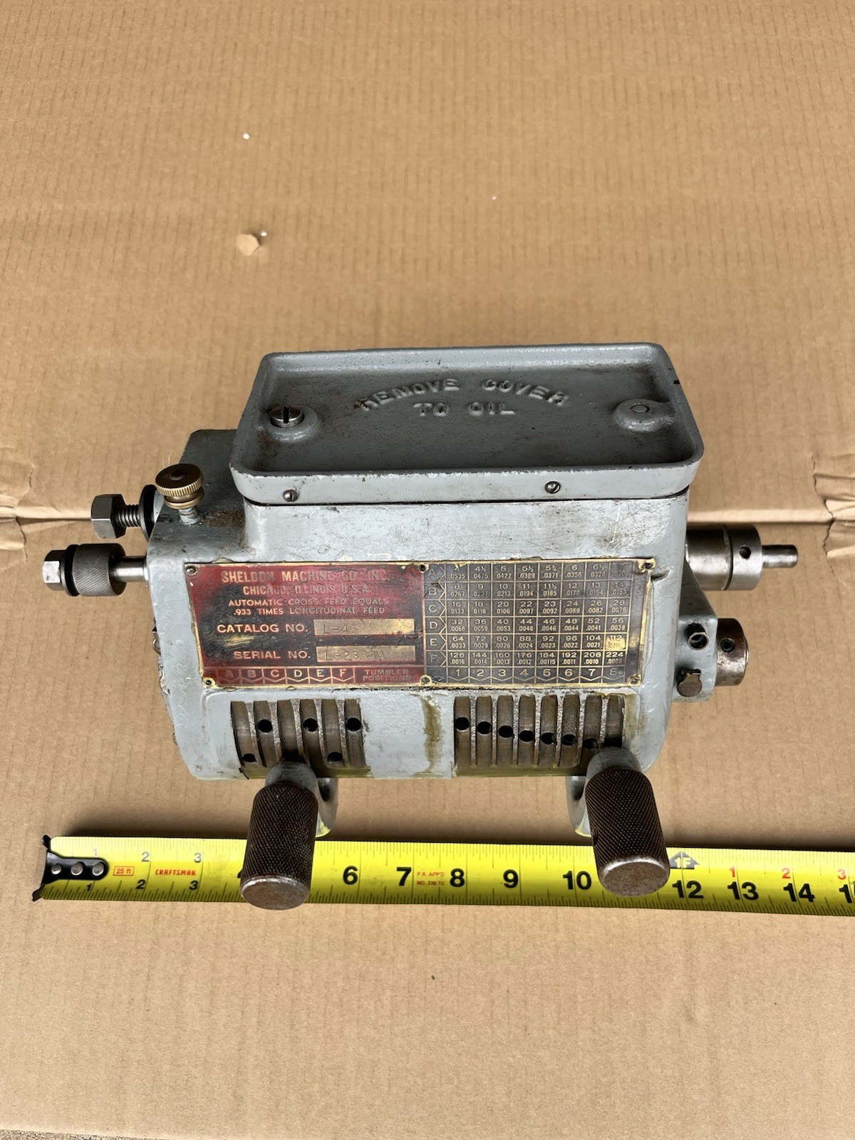 NICE Sheldon 10” Metal Lathe QCGB Quick Change Gear Model L46