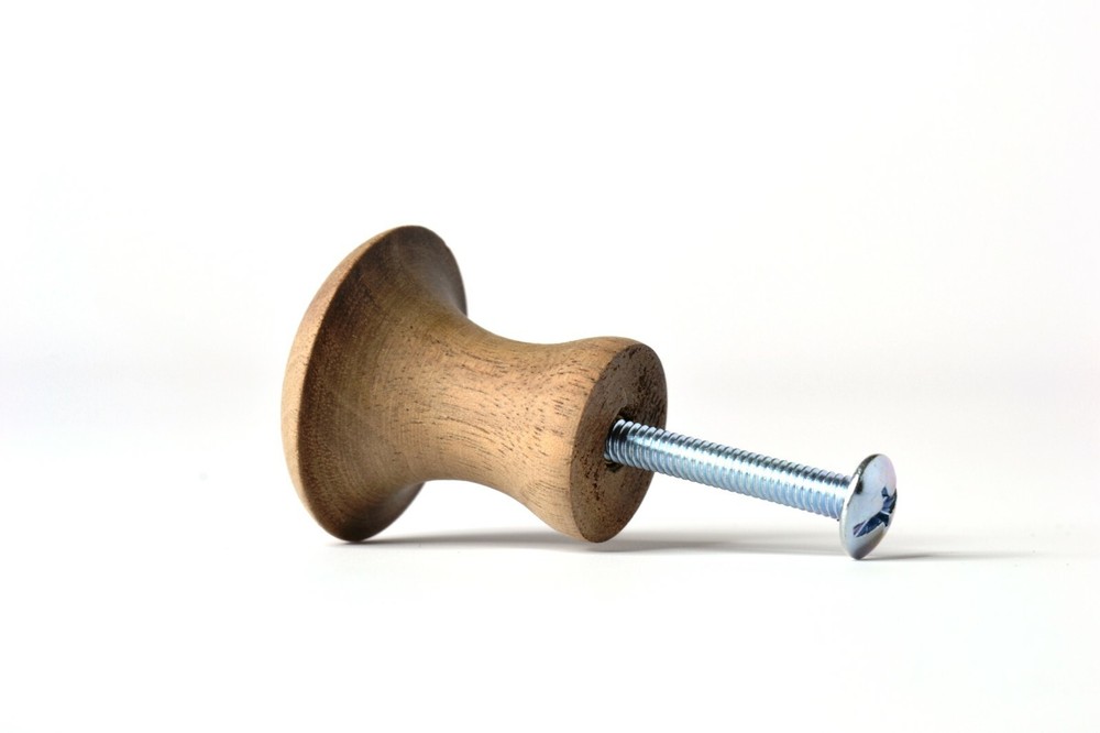 Qty 12 - Walnut Shaker Style Knobs for Cabinet Doors and Drawers