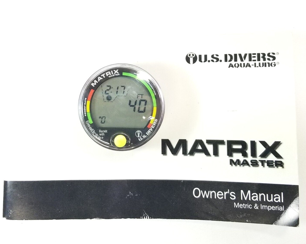 US Divers / Aqua Lung Matrix Master, backlight, Scuba Dive Diving Computer Puck