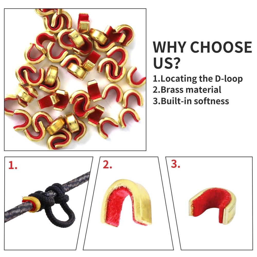 SPG Bow String Nock Points - 40 Packs Arrows Bowstring Nocking Point Set Red