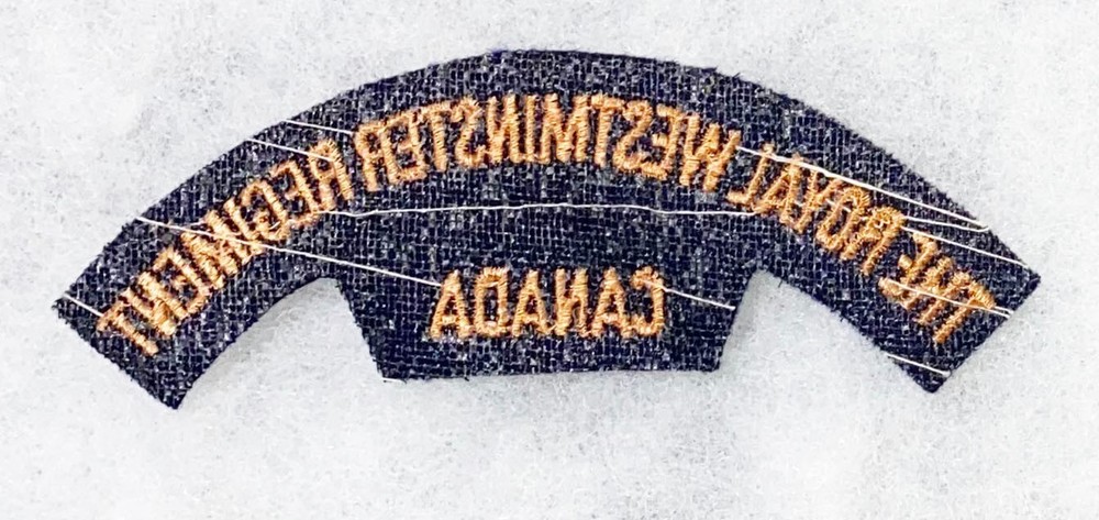The Royal Westminster Regiment Canada Title / Patch