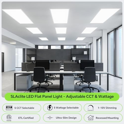 6 Pack 2x4 LED Flat Panel Light 50/40/35/30/25W 6500lm Adjustable, 2x4FT 6PACK