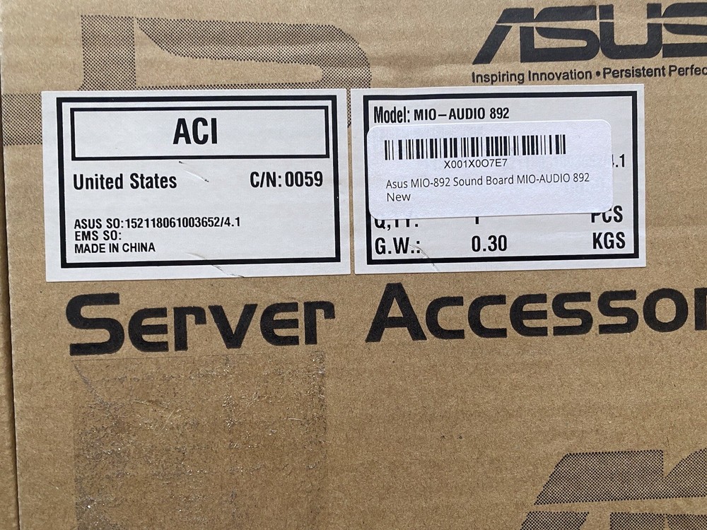 ASUS Mio Audio 892 Server Workstation Audio PCI Card